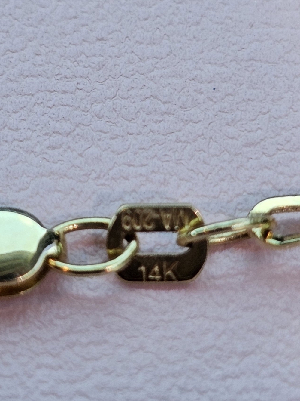 14k Solid Gold Paperclip Bracelet - Unbranded View 4